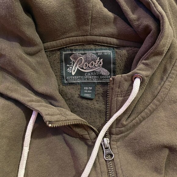 ⭐4 FOR $20⭐ Roots Women's Olive Green Hoodie - Size XS - Picture 4 of 4